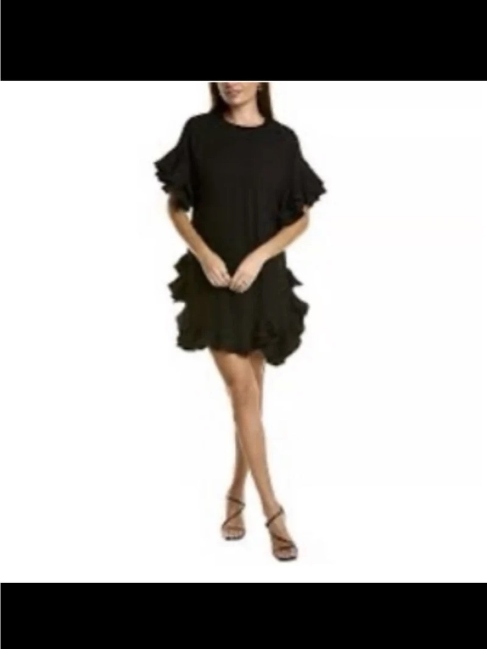 NWT Glam Ruffled Elbow Sleeve Dress size Medium - Picture 5 of 12